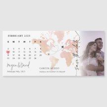 Destination Map Calendar Heart Photo Save the Date