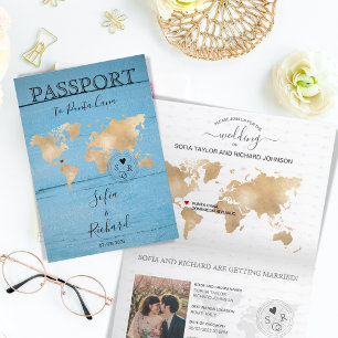 Destination Mariage Carte du monde de passeport Do
