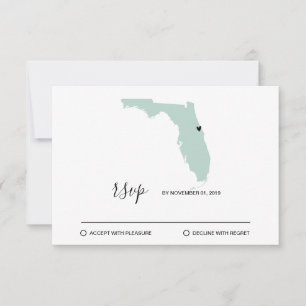 Destination Mariage Florida Carte Coeur amovible