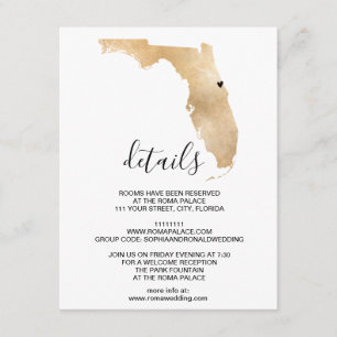 Destination Mariage Florida Carte Coeur amovible