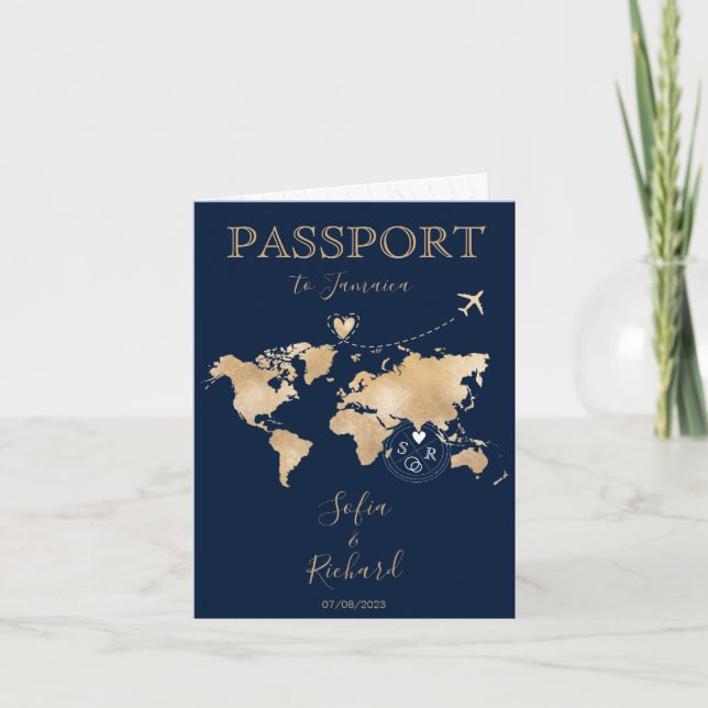 Destination mariage Passport Carte du monde JAMAIC (Devant)