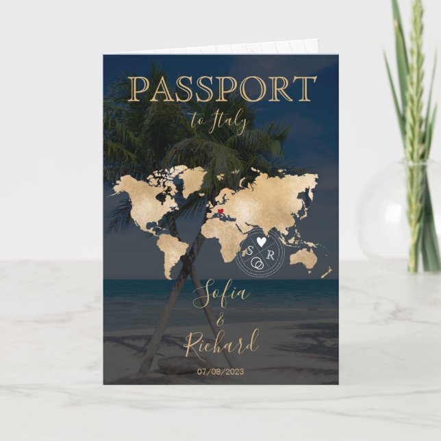 Destination mariage Passport Carte du monde Palm B (Devant)