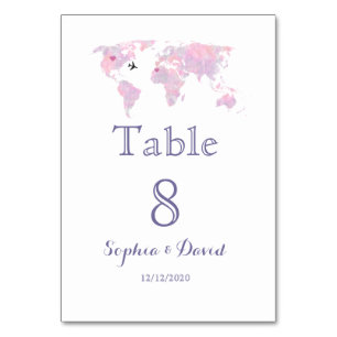 Destination Mariage Voyage Aquarelle Carte du mond