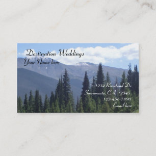Destination mountain wedding business cards