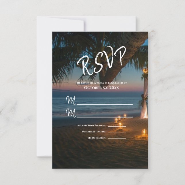Destination Paradise Wedding RSVP Card (Front)