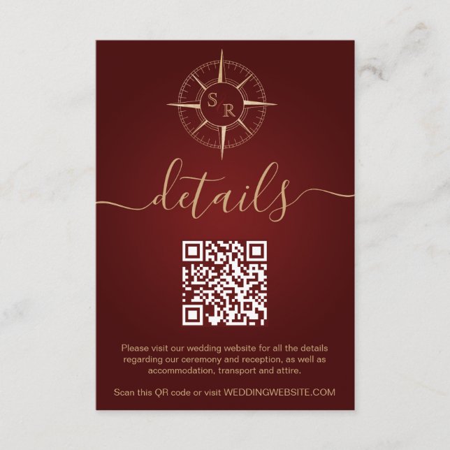 Destination Passport Compass QR Code Details Enclosure Card (Front)