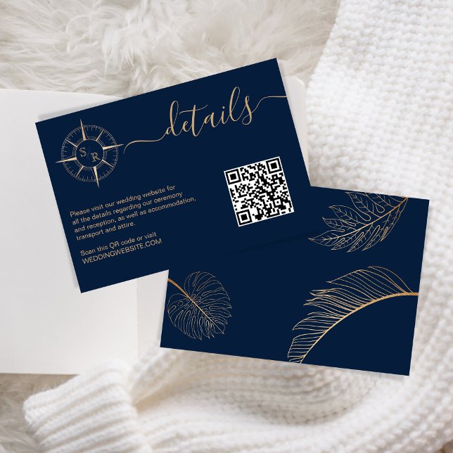 Destination Passport Compass QR Code Details RSVP Card (Creator Uploaded)