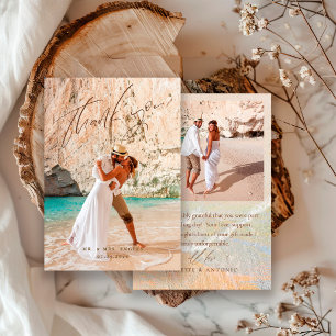 Destination Photo Wedding Beach Thank You Card