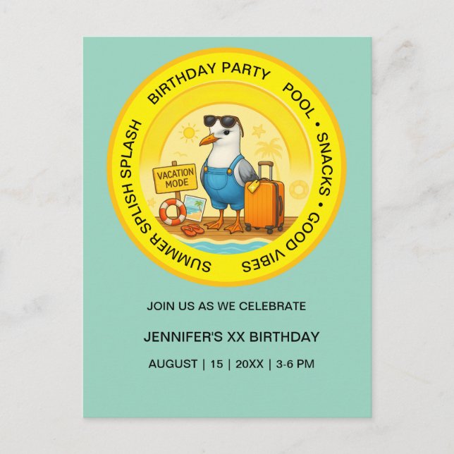 destination plaisante et ensoleillée invitation de (Devant)