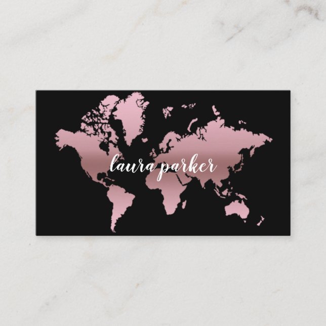 Destination rose de carte du monde d'or de Faux (Devant)