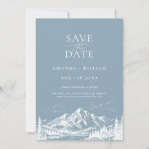 Destination Scenery Sketch Save The Date Card