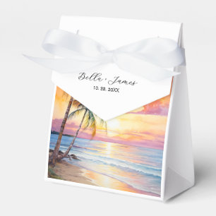 Destination Sunset Beach Wedding  Favor Box