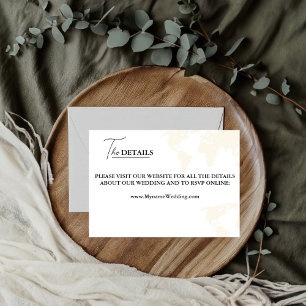 Destination Travel Theme wedding Details Card