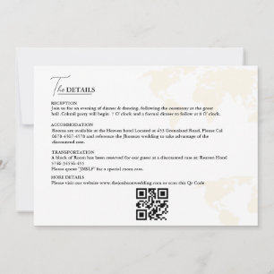 Destination Travel Theme wedding Details Card