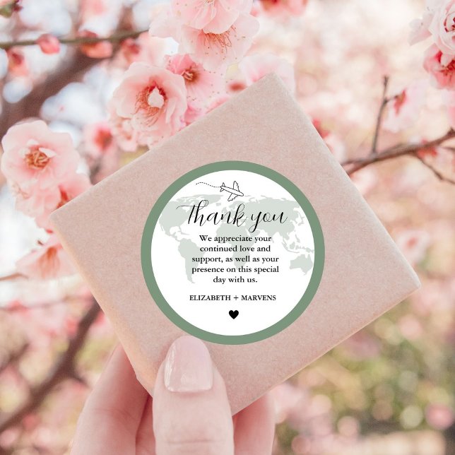 Destination Travel Theme Wedding welcome Guess bag Classic Round Sticker (Creator Uploaded)