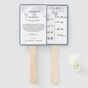 Destination Travel wedding day  Events Timeline  Hand Fan
