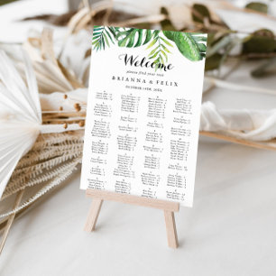 Destination Tropical Alphabetical Seating Chart