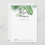 Destination Tropical Green Wedding Words of Wisdom Advice Card<br><div class="desc">This destination tropical green wedding words of wisdom advice card is perfect for a modern wedding. The design features hand-painted watercolor green palm and banana leaves neatly arranged into beautiful bouquets. These cards are perfect for a wedding, bridal shower, baby shower, graduation party & more. Personalize the cards with the...</div>