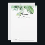 Destination Tropical Greenery Calligraphy Wedding Advice Card<br><div class="desc">This destination tropical greenery calligraphy wedding advice card is perfect for a simple wedding. The design features hand-painted watercolor green palm and banana leaves neatly arranged into beautiful bouquets. These cards are perfect for a wedding, bridal shower, baby shower, graduation party & more. Personalize the cards with the names of...</div>