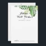 Destination Tropical Greenery Wedding Well Wishes Advice Card<br><div class="desc">This destination tropical greenery wedding well wishes advice card is perfect for a simple wedding. The design features hand-painted watercolor green palm and banana leaves neatly arranged into beautiful bouquets. These cards are perfect for a wedding, bridal shower, baby shower, graduation party & more. Personalize the cards with the names...</div>