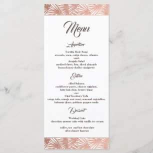 Destination Wedding, Beach Wedding, Rose Gold Foil Program