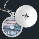 Destination Wedding Beach Your Photo Anniversary Silver Plated Necklace<br><div class="desc">Your wedding Photo Keepsake Necklaces Choose either Silver Plated Gold Finish or Sterling Silver Unique Personalized Custom 1st Christmas Gift Wedding Keepsake Wedding Party Necklaces - to change background colour - click customize - click edit - choose last tool in drop down menu and choose from one of the colours...</div>