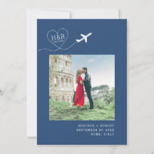 Destination Wedding Blue Airplane Monogram Picture