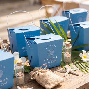 Destination Wedding Blue Cancun Favor Box