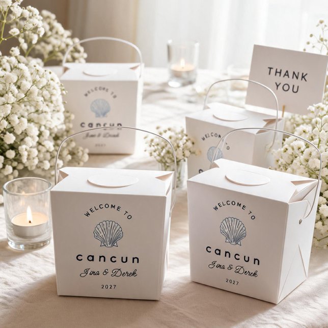 Destination Wedding Blue Seachell Favor Box (Creator Uploaded)