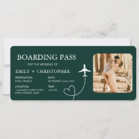 Destination Wedding Boarding Pass Plane Ticket