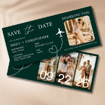 Destination Wedding Boarding Pass Plane Ticket<br><div class="desc">Elevate your destination wedding announcements with our enchanting Boarding Pass Plane Ticket Save the Date Invitations. Crafted with meticulous attention to detail, these unique invitations capture the essence of adventure and romance. Each invitation is designed to resemble a genuine boarding pass, complete with personalized details such as the couple's names,...</div>