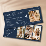 Destination Wedding Boarding Pass Plane Ticket<br><div class="desc">Elevate your destination wedding announcements with our enchanting Boarding Pass Plane Ticket Save the Date Invitations. Crafted with meticulous attention to detail, these unique invitations capture the essence of adventure and romance. Each invitation is designed to resemble a genuine boarding pass, complete with personalized details such as the couple's names,...</div>