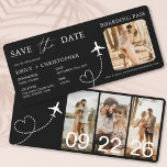 Destination Wedding Boarding Pass Plane Ticket<br><div class="desc">Elevate your destination wedding announcements with our enchanting Boarding Pass Plane Ticket Save the Date Invitations. Crafted with meticulous attention to detail, these unique invitations capture the essence of adventure and romance. Each invitation is designed to resemble a genuine boarding pass, complete with personalized details such as the couple's names,...</div>