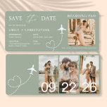 Destination Wedding Boarding Pass Plane Ticket<br><div class="desc">Elevate your destination wedding announcements with our enchanting Boarding Pass Plane Ticket Save the Date Invitations. Crafted with meticulous attention to detail, these unique invitations capture the essence of adventure and romance. Each invitation is designed to resemble a genuine boarding pass, complete with personalized details such as the couple's names,...</div>