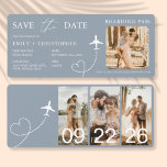 Destination Wedding Boarding Pass Plane Ticket<br><div class="desc">Elevate your destination wedding announcements with our enchanting Boarding Pass Plane Ticket Save the Date Invitations. Crafted with meticulous attention to detail, these unique invitations capture the essence of adventure and romance. Each invitation is designed to resemble a genuine boarding pass, complete with personalized details such as the couple's names,...</div>