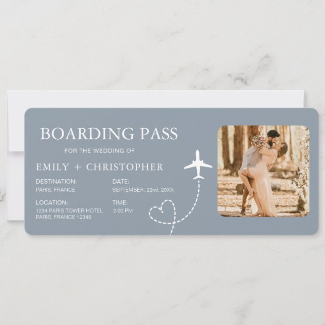 Destination Wedding Boarding Pass Plane Ticket (Front)