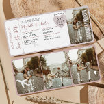 Destination Wedding Boarding Pass Plane Ticket  Invitation<br><div class="desc">Save the date airplane ticket save the date invitation. Announce your destination wedding with our fun modern save-the-date invitation made to resemble a plane ticket. Customize with your photos,  name,  date,  location,  etc. Artwork hand-painted by Moodthology Papery</div>