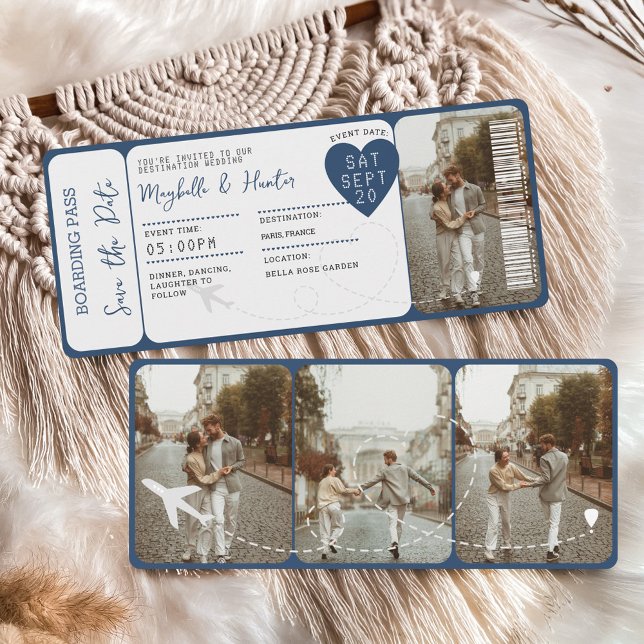  Destination Wedding Boarding Pass Plane Ticket  Invitation (Destination Wedding Boarding Pass Plane Ticket Invitation)