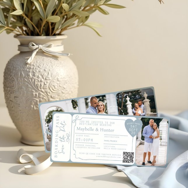  Destination Wedding Boarding Pass Plane Ticket  Invitation (Destination Wedding Boarding Pass Plane Ticket Invitation)