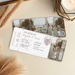 Destination Wedding Boarding Pass Ticket QR Code Invitation<br><div class="desc">Save the date airplane ticket save the date invitation. Announce your destination wedding with our fun modern save the date incitation made to resemble a plane ticket . Customize with your photos,  name,  date,  location,  and add your QR code to the back. Artwork hand-painted by Moodthology Papery</div>