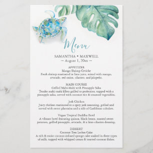 Destination Wedding Budget Menus Tropical Flyer