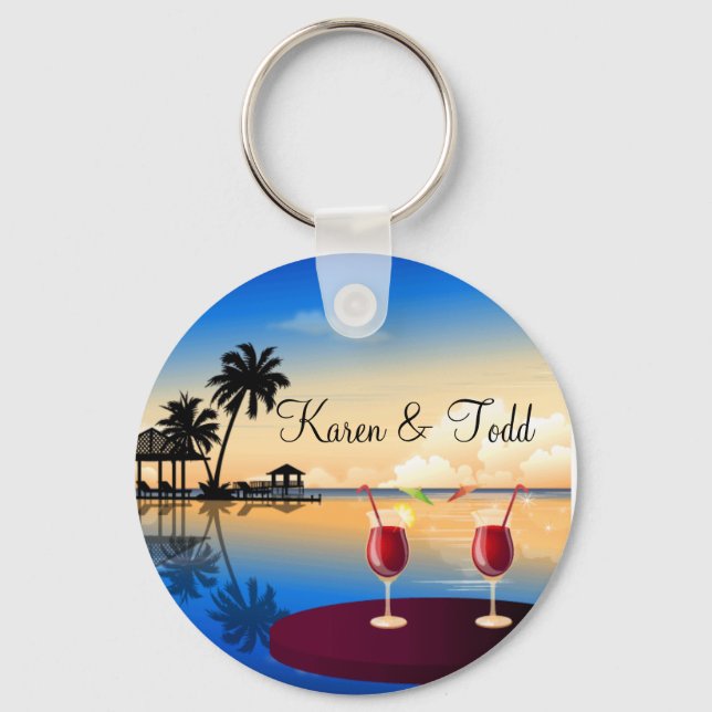 Destination wedding = customize with your own name keychain (Front)