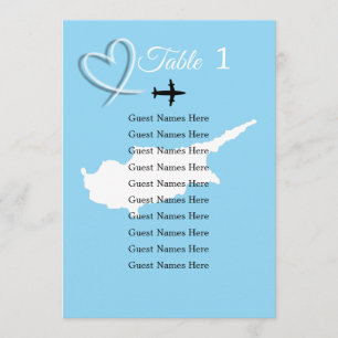 Destination Wedding Cyprus Map Table Plan Card