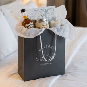 Destination Wedding Elegant Dark Grey Welcome Bag