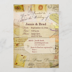 Destination Wedding Invitation Theme in cream