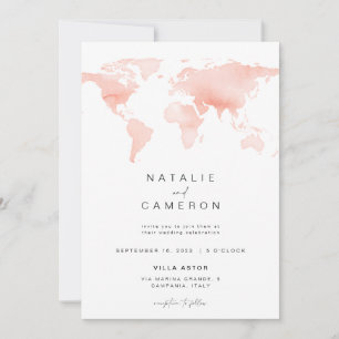 Destination Wedding Invitation with World Map