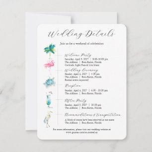Destination Wedding Invitations Details Card