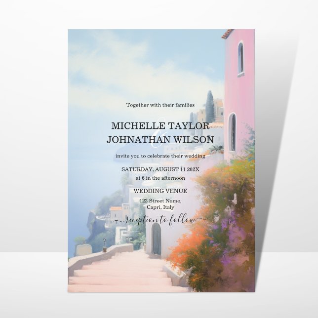Destination Wedding Italy Capri Cinque Terre Invitation (Creator Uploaded)
