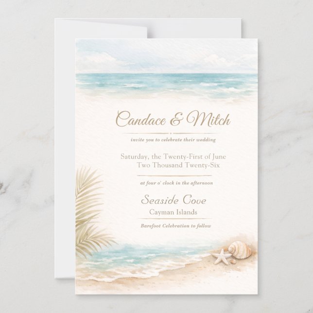 Destination Wedding Magnet Beach Themed (Front)