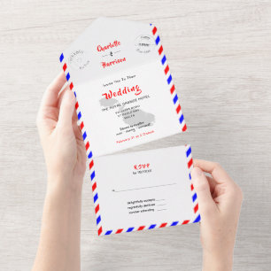 Destination Wedding Malta Airmail  All In One Invi Invitation